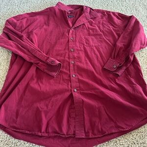 Izod Men's Red Button-Up Shirt